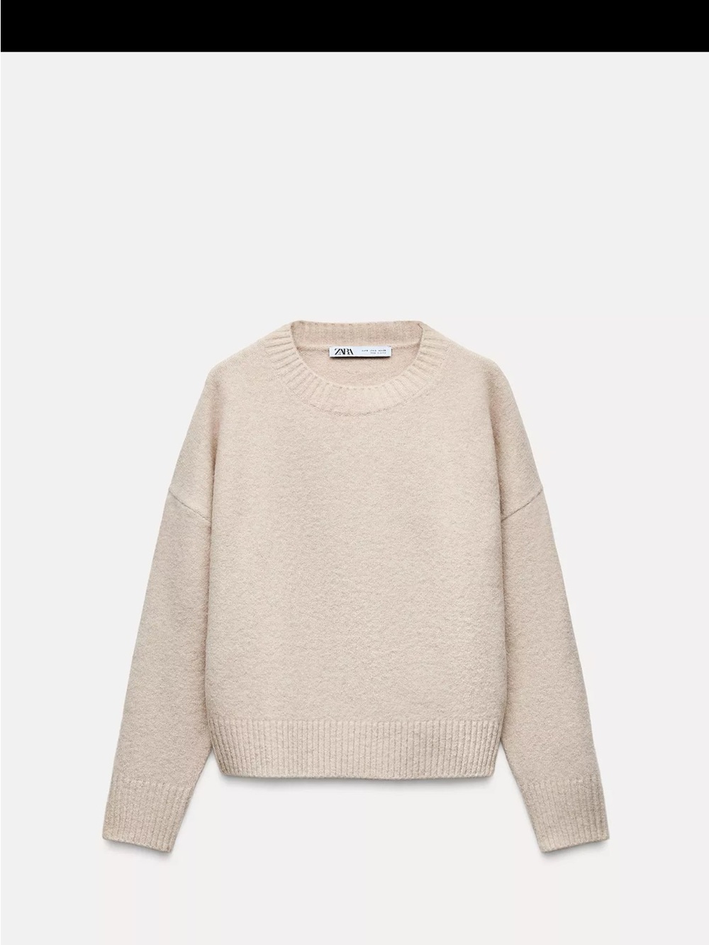 Zara Beige Crew Neck Sweater